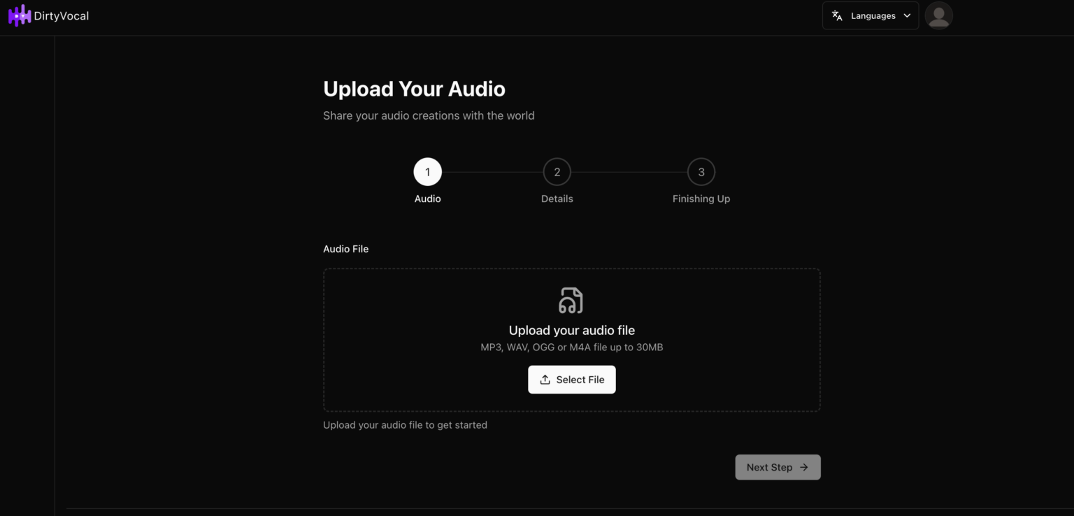 Upload Sound How to Use an Uncensored Audio Platform with AI Transcript - DirtyVocal